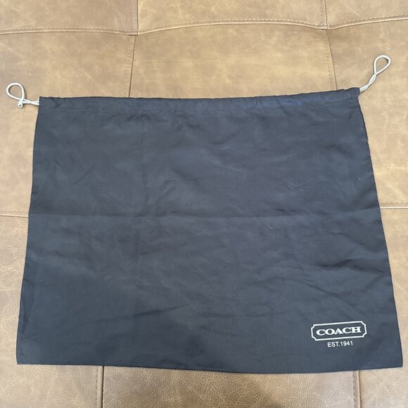 EXCELLENT CONDTN- Coach Brown Satin Drawstring Dust bag 19”Length x 15”Height - Picture 1 of 3